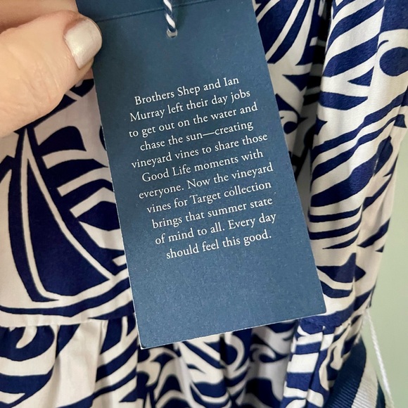 Vineyard Vines x Target Navy Blue and White waves sundress NWT - Picture 9 of 13